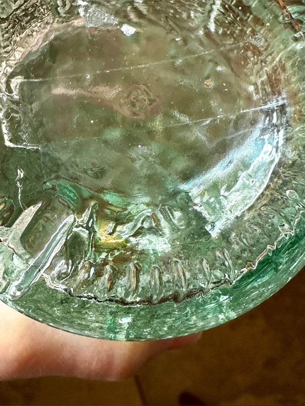Vintage Green Glass bottle Leaning Tower of Pisa. Made in Italy. Cork included.